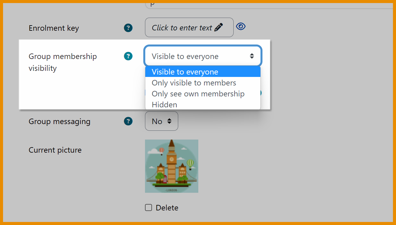 Group membership visibility