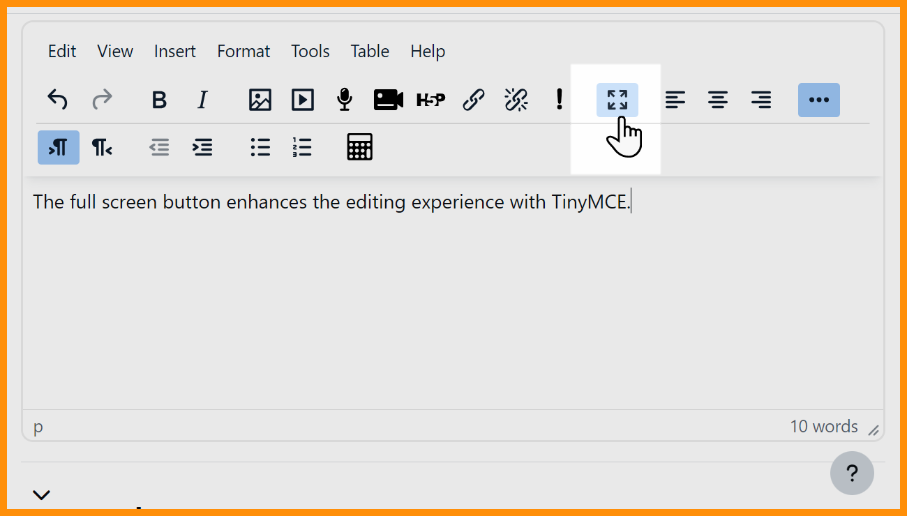 TinyMCE fullscreen
