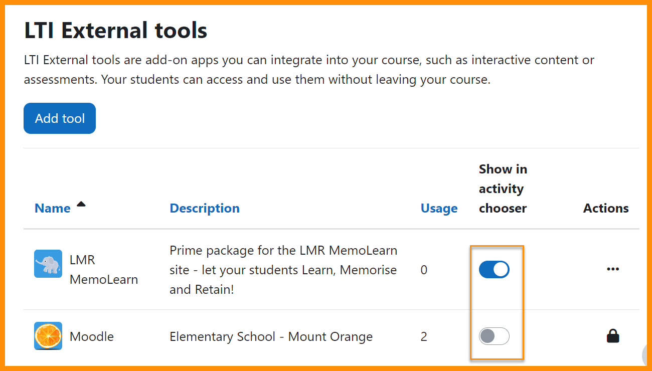 LTI activity show / hide